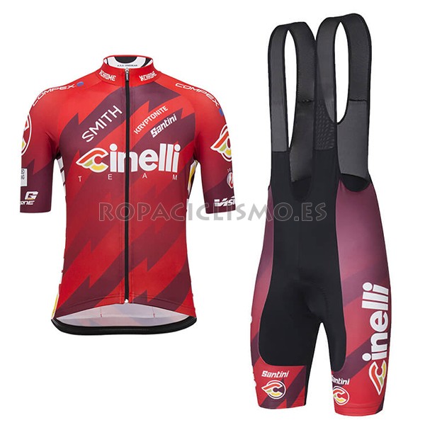 2018 Maillot Cinelli Tirantes Mangas Cortas Spento Rojo